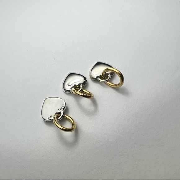 New Pandora Two-tone Splittable Friendship Triple Dangle Charm 925 sterling - Picture 6 of 7